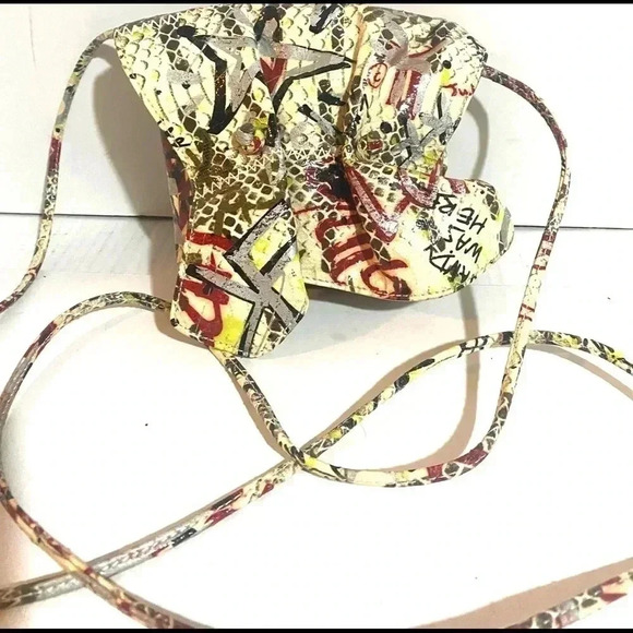 Carlos falchi small graffiti tatto Python print crossbody handbag - Picture 9 of 13